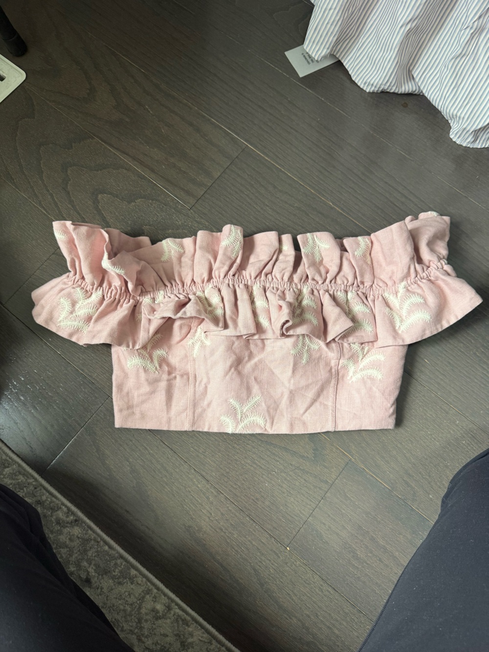 Zara Blush Pink Ruffle Embroidered Skirt